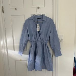 Brand New With Tags, Blue Zara Long Sleeve Dress